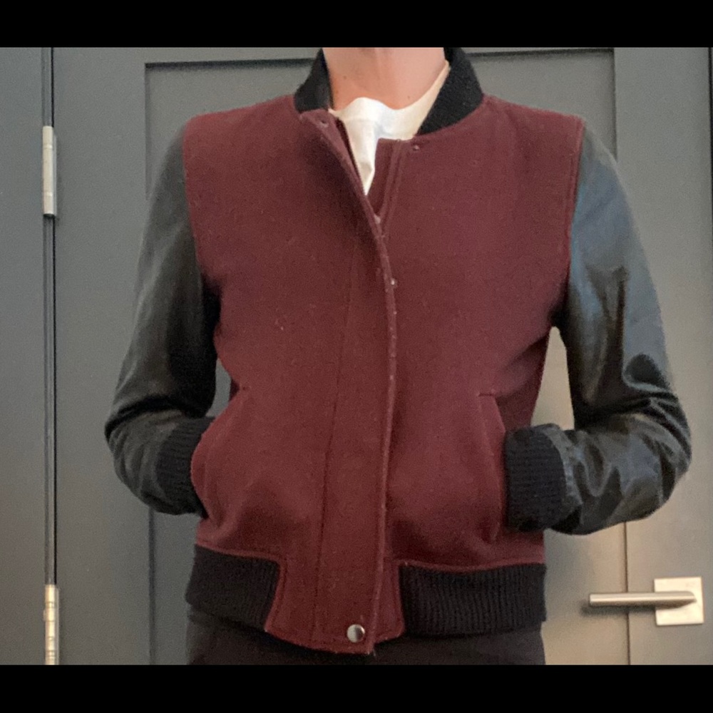 Wearmaster leather sleeve varsity jacket